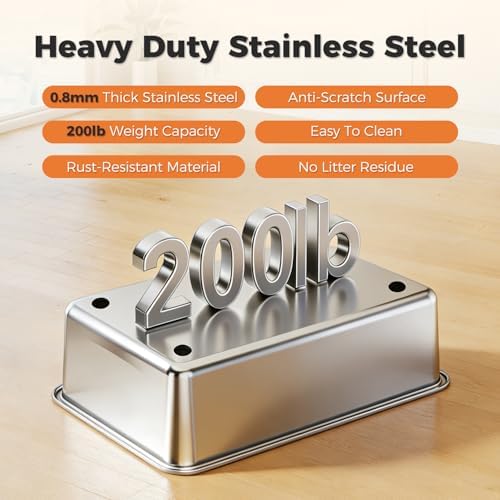 MUTTROS XL Stainless Steel Cat Litter Box - Image 5