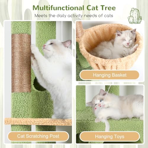 Globlazer F66 Cactus Corner Cat Tree, 66in Multi-Level Climbing Tower - Image 5
