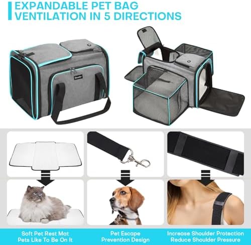 Pet Carrier, Large Soft Sided Expandable Travel Carrier - Image 7