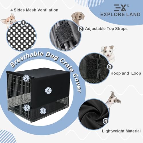 Explore Land Breathable Dog Crate Cover, 42 inches - Image 6