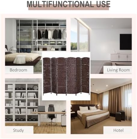 HOMCOM Room Divider 6-Panel, 6FT-Tall Folding Privacy Screen - Image 5