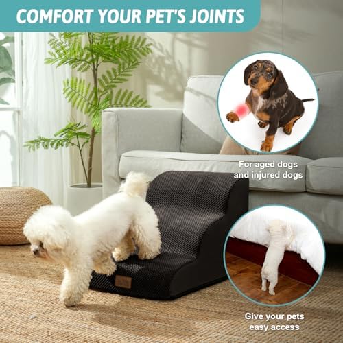 COZY KISS Dog Stair for Small Dog 15.7" H, 3 Step Pet Ramp for Couch - Image 3