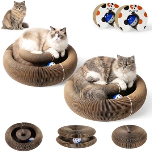 Cat Scratcher Cardboard, Kitty Curls Cat Toy by WOFSEN