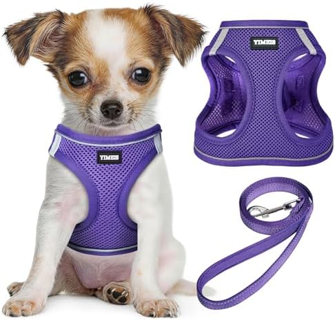 No Pull Dog Puppy Harness and Leash Set Reflective Mesh Vest Large by YIMEIS
