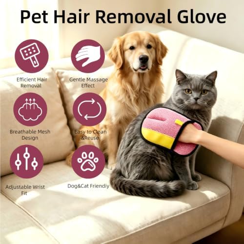 Pet Hair Removal Glove for Cat & Dog, Furniture Hair Remover & Nail Clipper - Image 3
