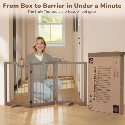 Free Standing Dog Gate Indoor, Foldable Dog Gate - Image 5