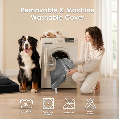 EHEYCIGA Extra Large Memory Foam Dog Bed Mat, Dark Grey - Image 6