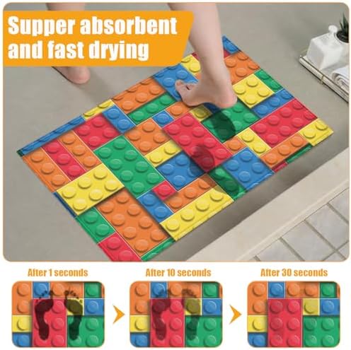 Building Blocks Bricks Bath Mat - Image 6