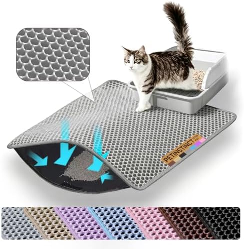 Extra Large Cat Litter Mat XXL, Double Layer Honeycomb by Petinstinct