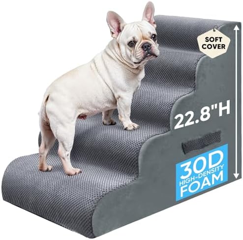 PAWSCRAT 5-Step Pet Stairs for High Beds & Sofas, 22.8''H Dog Stairs by PAWSCRAT