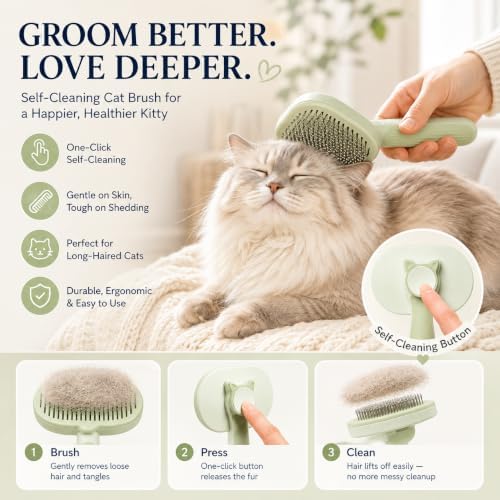 Cat Shedding Brush for long haired cats, Cat Deshedding tool - Image 2