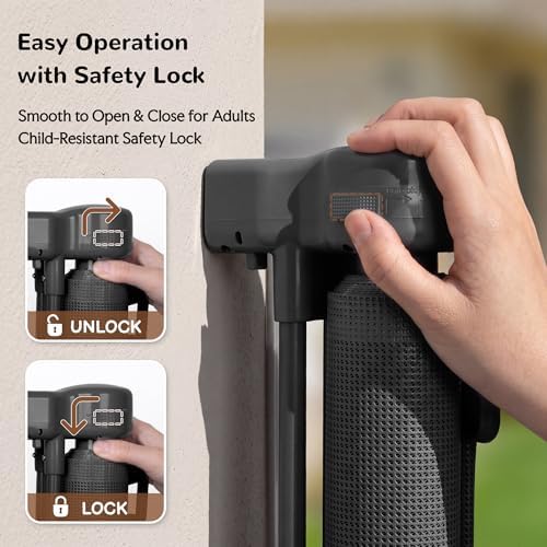GRENFU 155" Extra Wide Baby Gate 37" Tall Retractable Gate, Indoor/Outdoor - Image 5