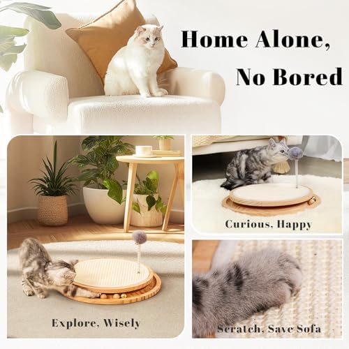 LMUGOOS Cat Scratcher, Cat Natural Sisal Scratching Pad, Kitten Interactive Toy - Image 2