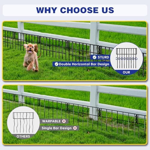 35 Panels Garden Fence Animal Barrier, 38 Ft X 13 in No Dig Fence - Image 5