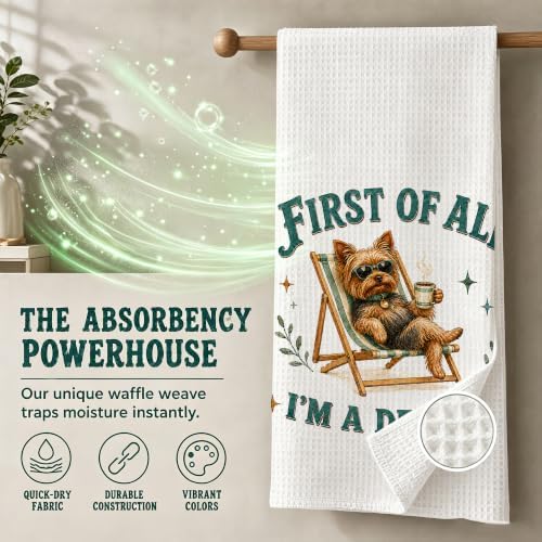 Yorkshire Terrier Kitchen Towel, Cute Dog Hand Towel, Funny Dog Lover Gift - Image 3