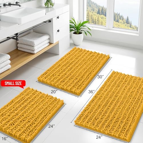 Smiry Bathroom Rugs 34X21, Extra Soft Rubber Backing Chenille Bath Mats - Image 2