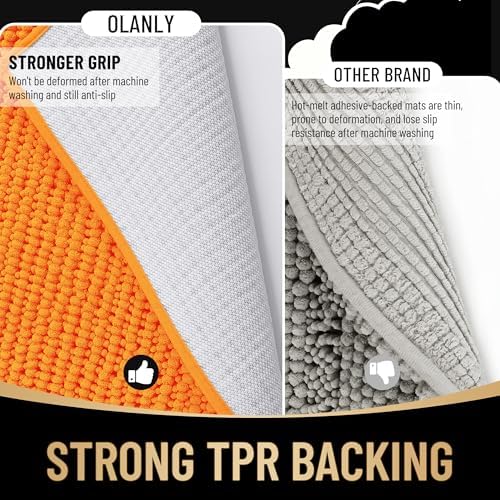 OLANLY Thick Chenille Bathroom Rugs 36x24, Soft Absorbent Bath Mat - Image 5