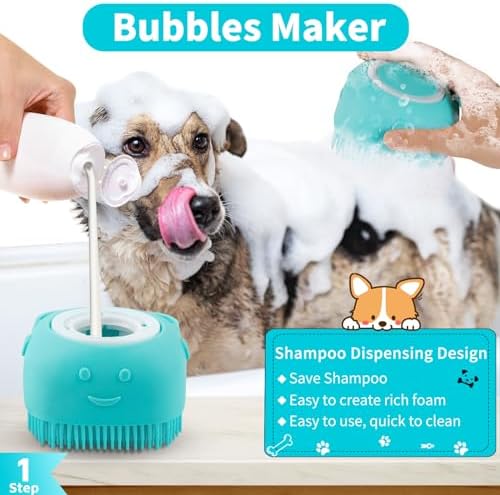 Comotech 6PCS Dog Bath Brush & Dog Toothbrush | Adjustable Handle Shampoo Brush - Image 2