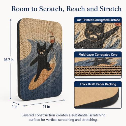 Cat Wall Scratcher, Art Cat Scratching Board - Image 2
