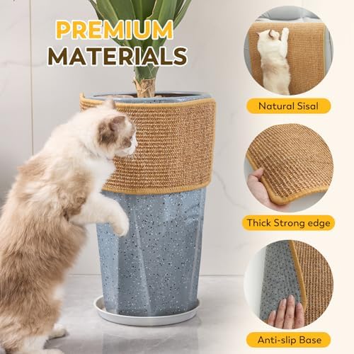 Cat Scratcher Mat with Sticky Tapes, 31.5" x 19.7" Sisal Cat Scratching Carpet - Image 3