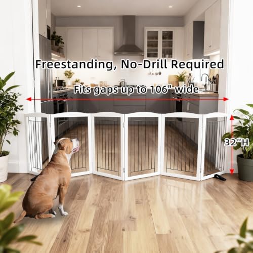ZJSF Freestanding Dog Fence Indoor, Foldable Dog Gate - Image 2