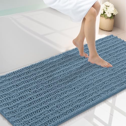 Smiry Bathroom Rugs 59X24, Extra Soft Rubber Backing Chenille Bath Mats by Smiry