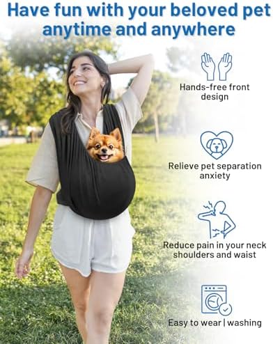 Dog Sling Carrier for Small Pet, Hands Free Front Backpack - Image 4