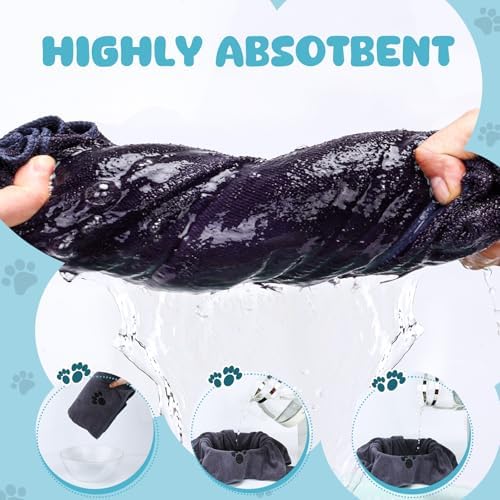 2 Pack Microfiber Dog Towels for Drying Dogs, Super Absorbent and Soft - Image 4