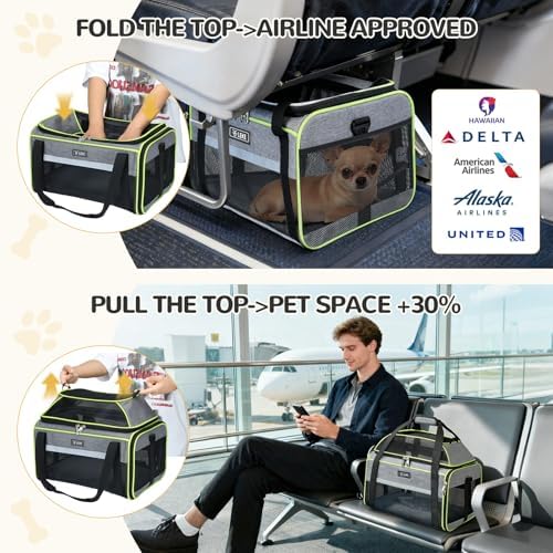 Lekereise Top-Expandable Pet Carrier 17x11x9.5 Inch Alaska Hawaiian Airline - Image 5