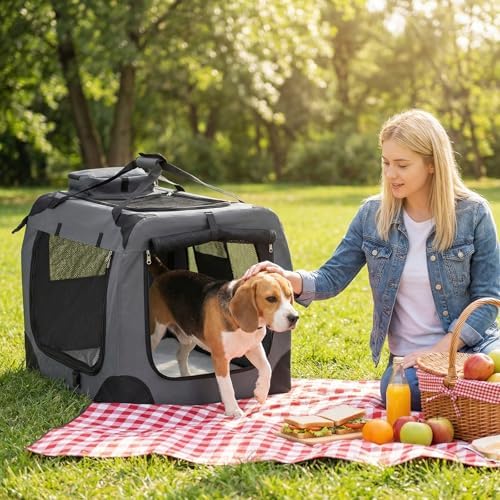 Giantex Collapsible Soft Dog Crate, 28 Inch Portable Travel Dog Kennel - Image 2