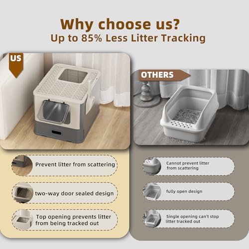 PAKEWAY XL Enclosed Stainless Steel Cat Litter Box - Image 4