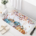 Sanzugh Fall Pumpkin Leaves Bath Mat Rug by Sanzugh