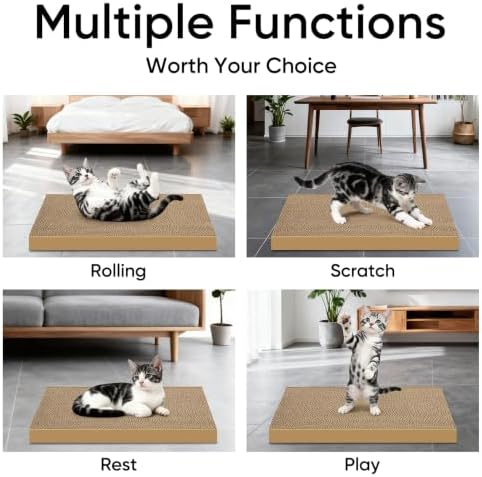 Cat Scratcher 4-Pack Refills, Large Cardboard Pads - Image 5