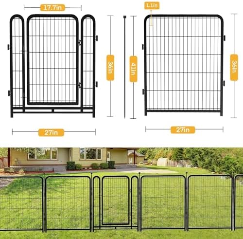 Garden Fencing 36 Inch High, 4 Panels Total 8.9 Ft Dog Fencing Outdoor - Image 2