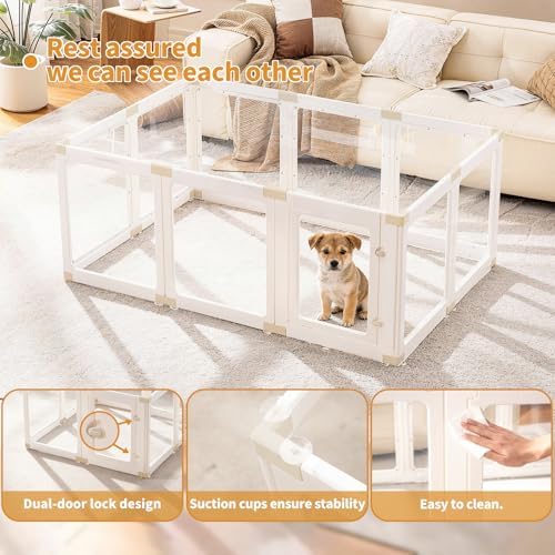 Acrylic Dog Playpen Indoor for Small Dogs & Puppies - Image 4
