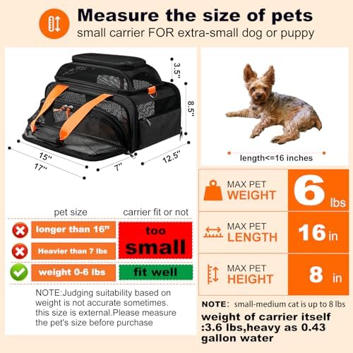 pidipiti 17x12.5x8.5 Soft-Sided pet Carrier, - Image 3