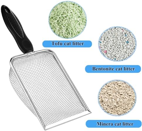 Cat Litter Scoop, Stainless Steel Cats Sturdy Mesh Scooper Kitty Metal Scooper - Image 2