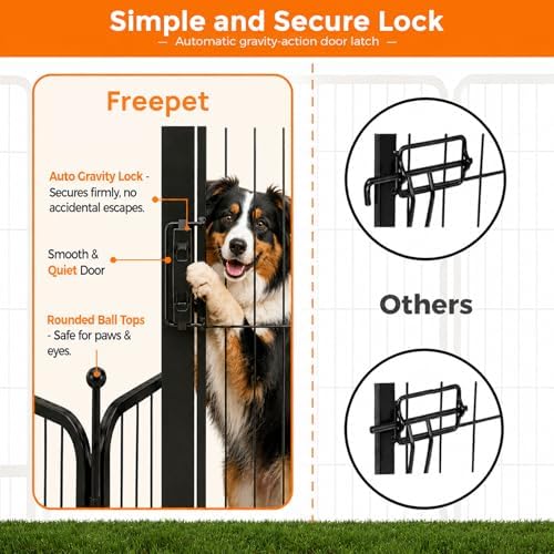 32 Inch Dog Playpen, 8-Panel Metal Pet Exercise Pen - Image 4