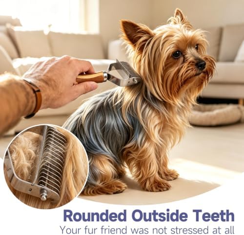 Dog Brush for Shedding & Dematting, Undercoat Rake for Long & Short Hair - Image 4