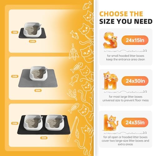 Cat Litter Mat 24x15 Inches, Honeycomb Double Layer Litter Trapping Mat - Image 2