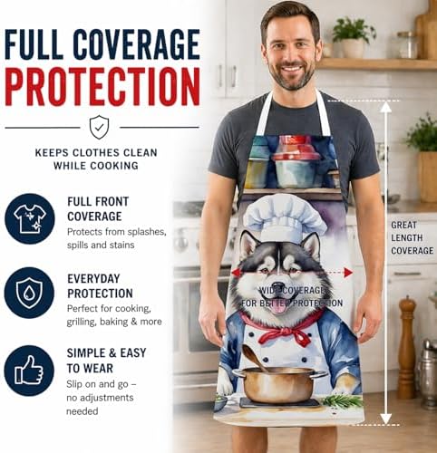 Caroline's Treasures Alaskan Malamute The Chef Apron Cooking Kitchen Server - Image 3