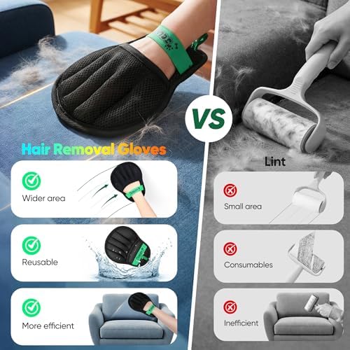 Pet Hair Removal Glove Cat & Dog, Electrostatic Reusable Hair Remover Tool - Image 3