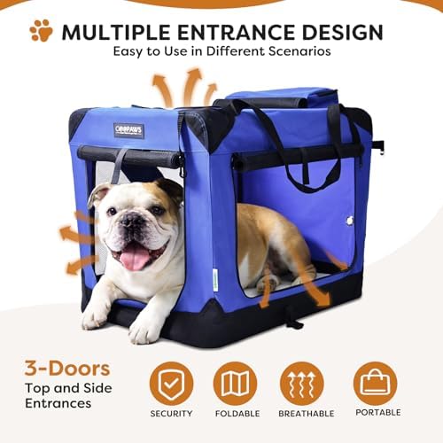 JESPET 3 Door Soft Dog Crates Kennel, Collapsible Travel Pet Carrier - Image 3