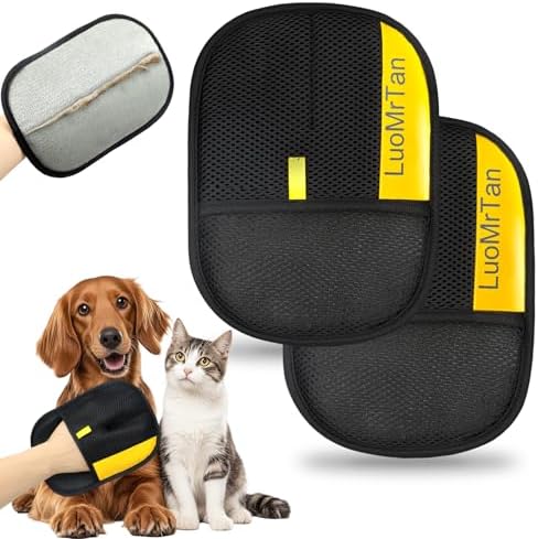 2 Pack Pet Hair Removal Gloves, Reusable Electrostatic Pet Hair Remover by Unknown