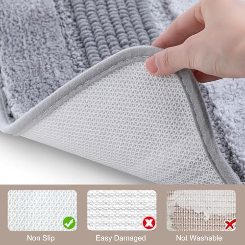 Kmson Ombre Chenille Bathroom Rugs, Ultra Soft Washable Shaggy Bath Rugs - Image 5