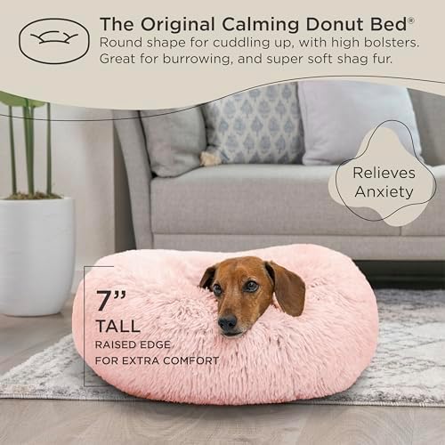 Best Friends by Sheri Original Calming Donut Dog Bed, Cotton Candy - Image 5