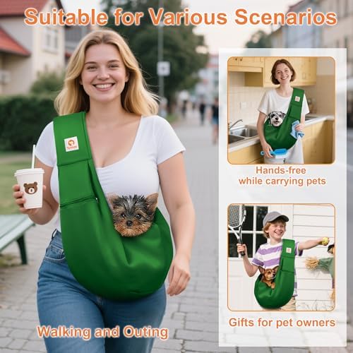 Tomkas Small Dog Cat Sling Carrier Puppy Purse Travel Wrap Soft Crossbody Pet - Image 2