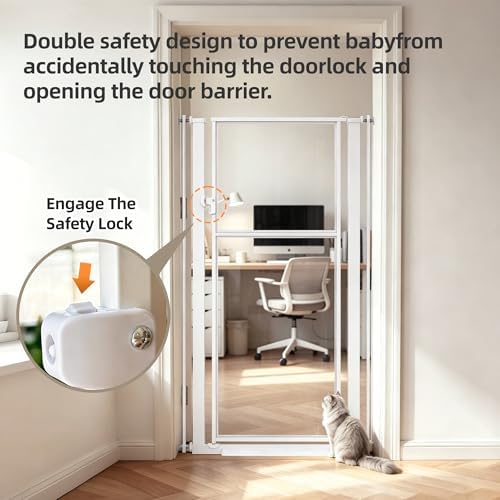 56" Extra Tall Clear Cat Gate, 33.5‑37.4" Wide Pet Gate - Image 5