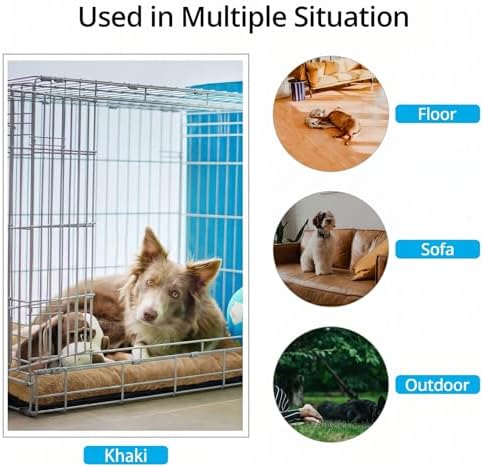 Dog Crate Pad Washable Dog Bed for Crate Medium Cozy Mat 36-Inch Camel - Image 3