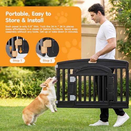 NEWBULIG 24 Inch 4 Panels Dog Playpen, Plastic Pet Play Pen Fence - Image 5